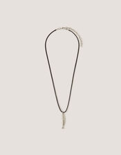 Fish Pendant Cord Necklace, , large