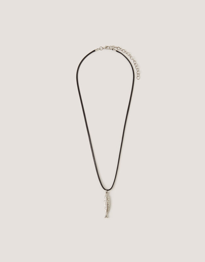 Fish Pendant Cord Necklace, , large