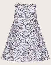 Baby Butterfly Wing Embroidered Dress, Blue (NAVY), large