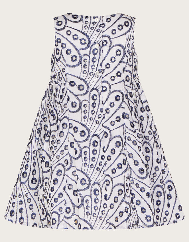 Baby Butterfly Wing Embroidered Dress, Blue (NAVY), large
