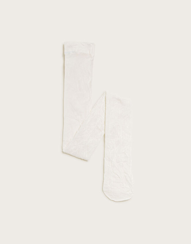 Baby Butterfly Lacey Tights, White (WHITE), large