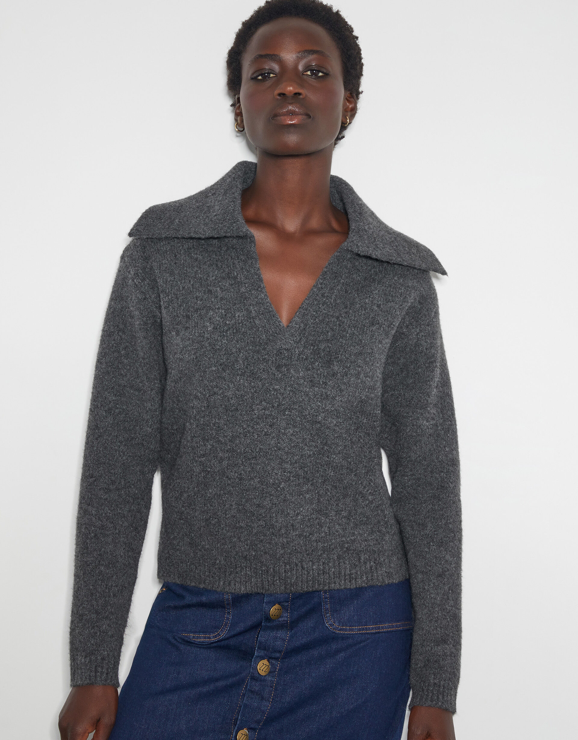 Charcoal grey jumper womens sale