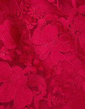 Alicia Lace Embroidered Party Dress, Red (RED), large