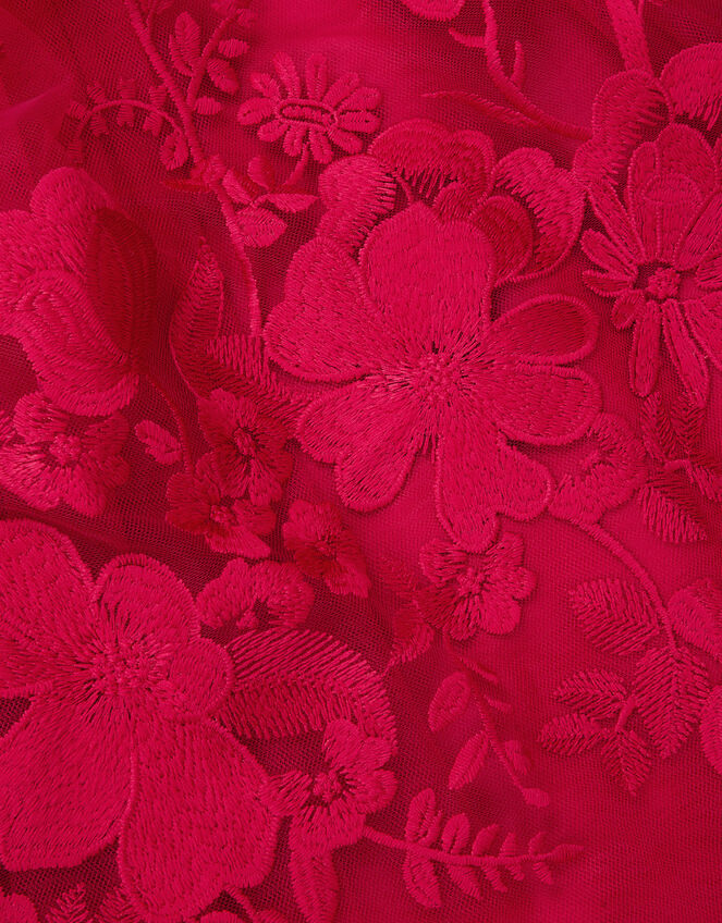 Alicia Lace Embroidered Party Dress, Red (RED), large