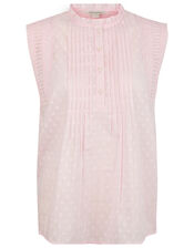 Dot Tank Top in Organic Cotton, Pink (BLUSH), large