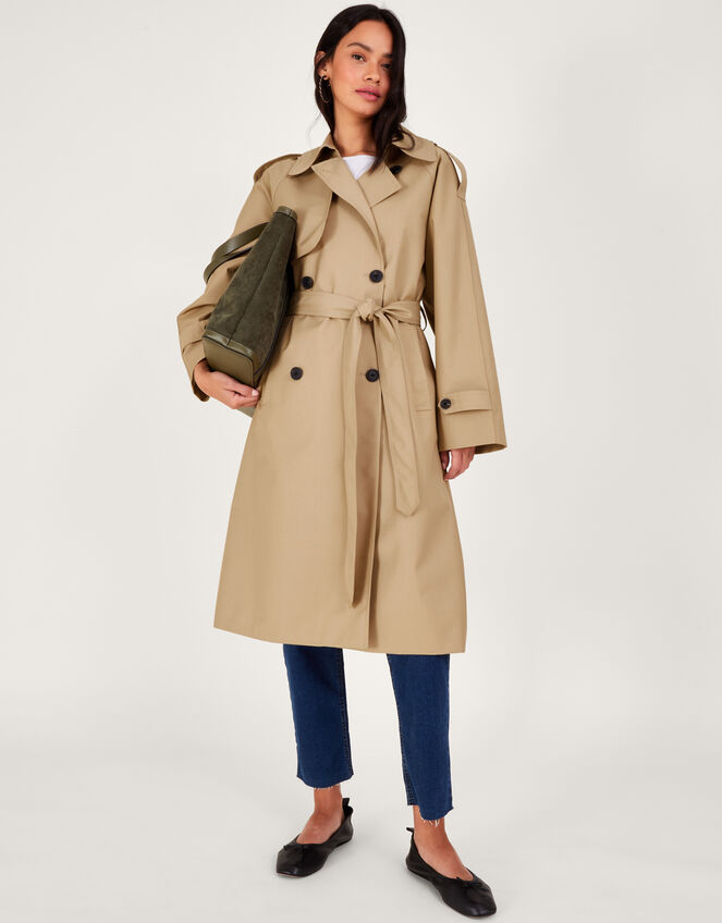 Midi Trench Coat, Camel (CAMEL), large