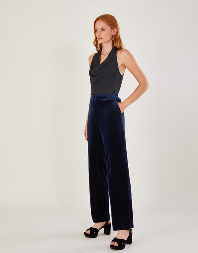 Meredith Trousers in Recycled Polyester, Blue (MIDNIGHT), large
