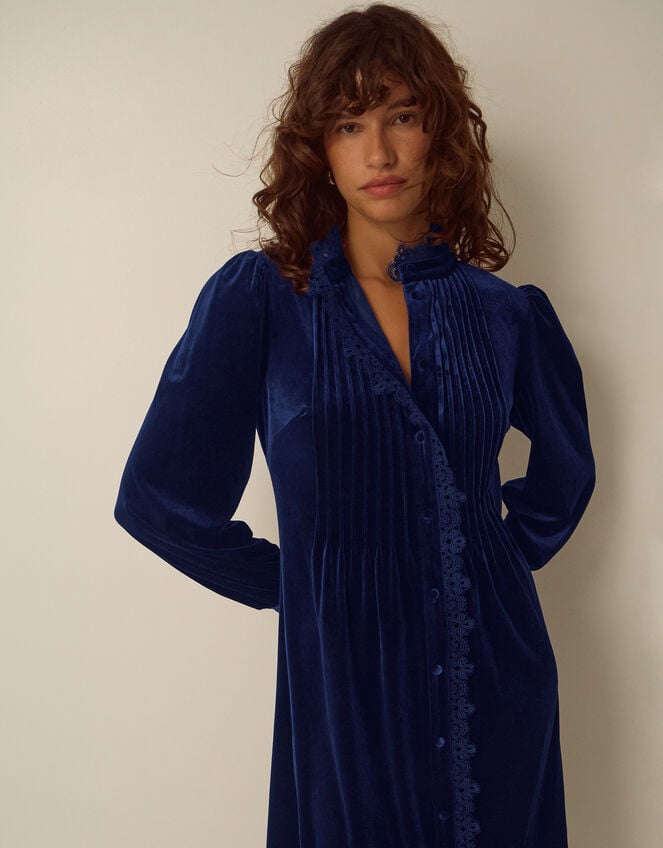 Pip Pinktuck Velvet Midi Dress, Blue (MIDNIGHT), large