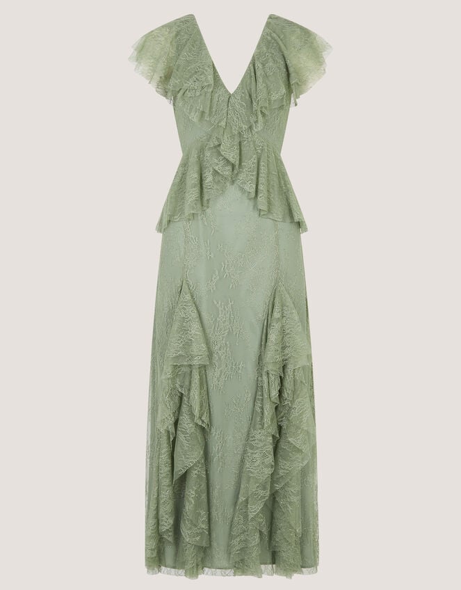 Alda Ruffle Lace Maxi Dress, Green (SAGE), large