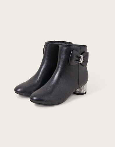 Diana Dazzle Bow Boot, Black (BLACK), large