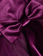 Baby Velvet Bow Party Dress, Purple (PURPLE), large