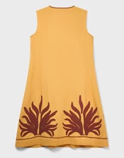 East Mella Appliqu&eacute; Cotton Midi Dress, Orange (ORANGE), large