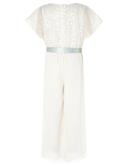 Sequin Cape Sleeve Jumpsuit Ivory Girls' Jumpsuits & Playsuits