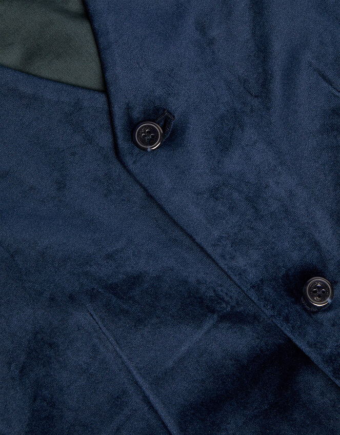 Velvet Waistcoat and Bow Tie Set, Blue (NAVY), large