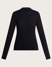 Turtle Neck Top, Black (BLACK), large