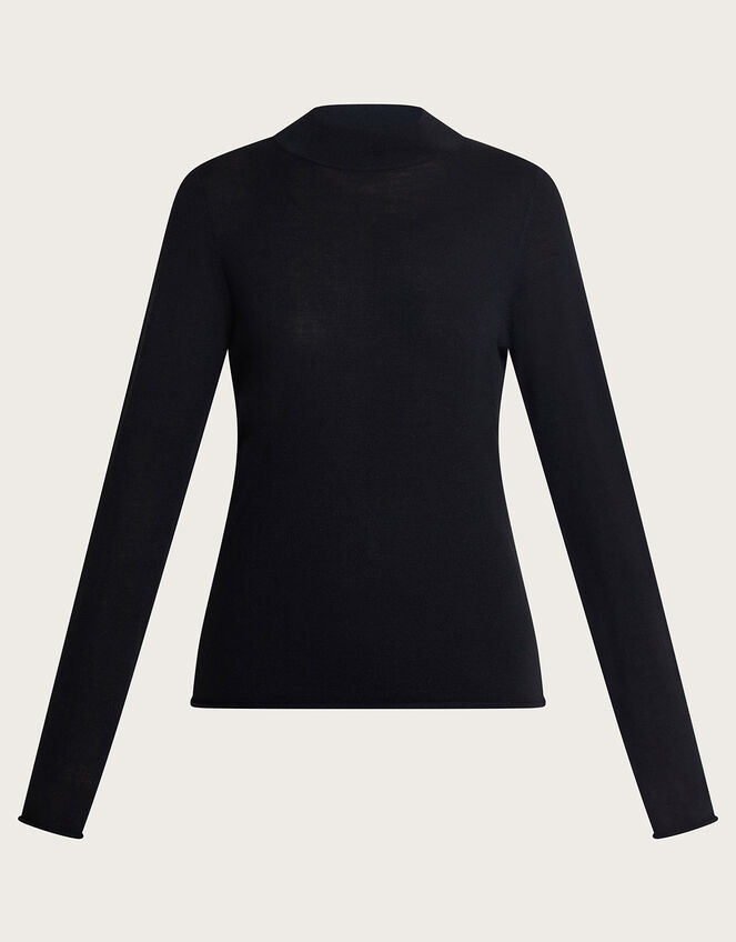 Turtle Neck Top, Black (BLACK), large