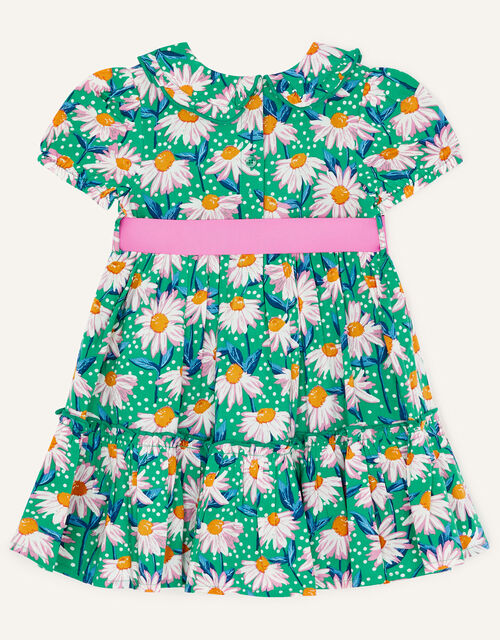 Baby Daisy Print Tiered Dress, Green (GREEN), large