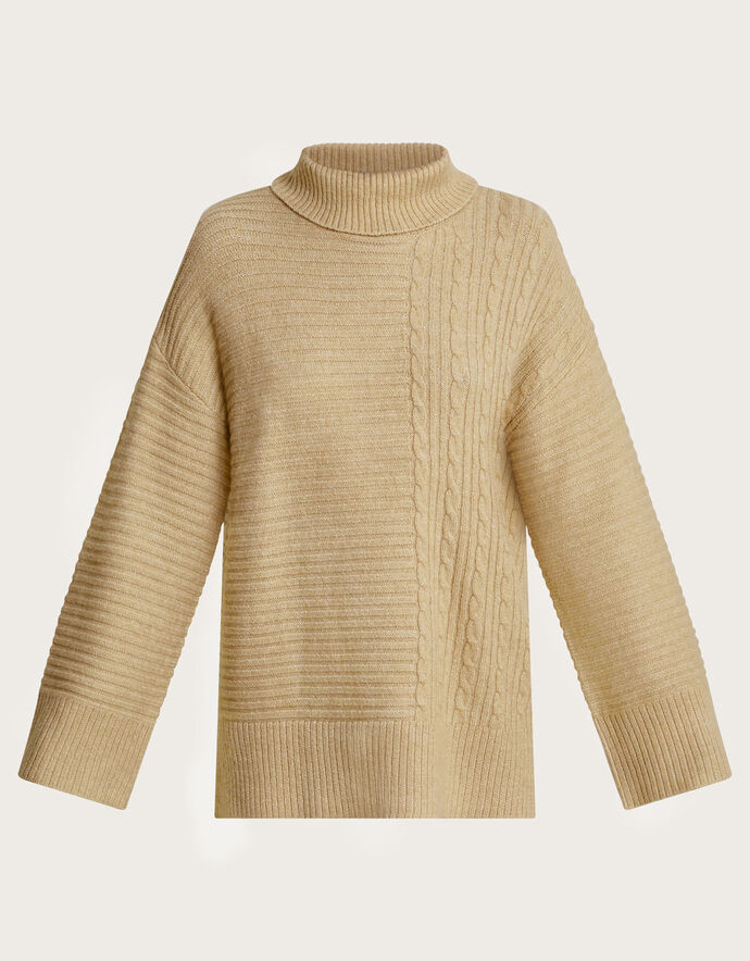 19323 Bell Sleeve Turtle Neck Jumper - Camel