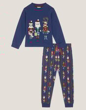 Nutcracker Jersey Long Pyjama Set, Blue (BLUE), large