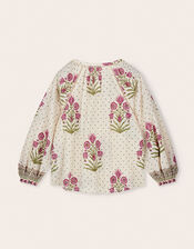 East Roza Woodblock Cotton Top, Multi (MULTI), large