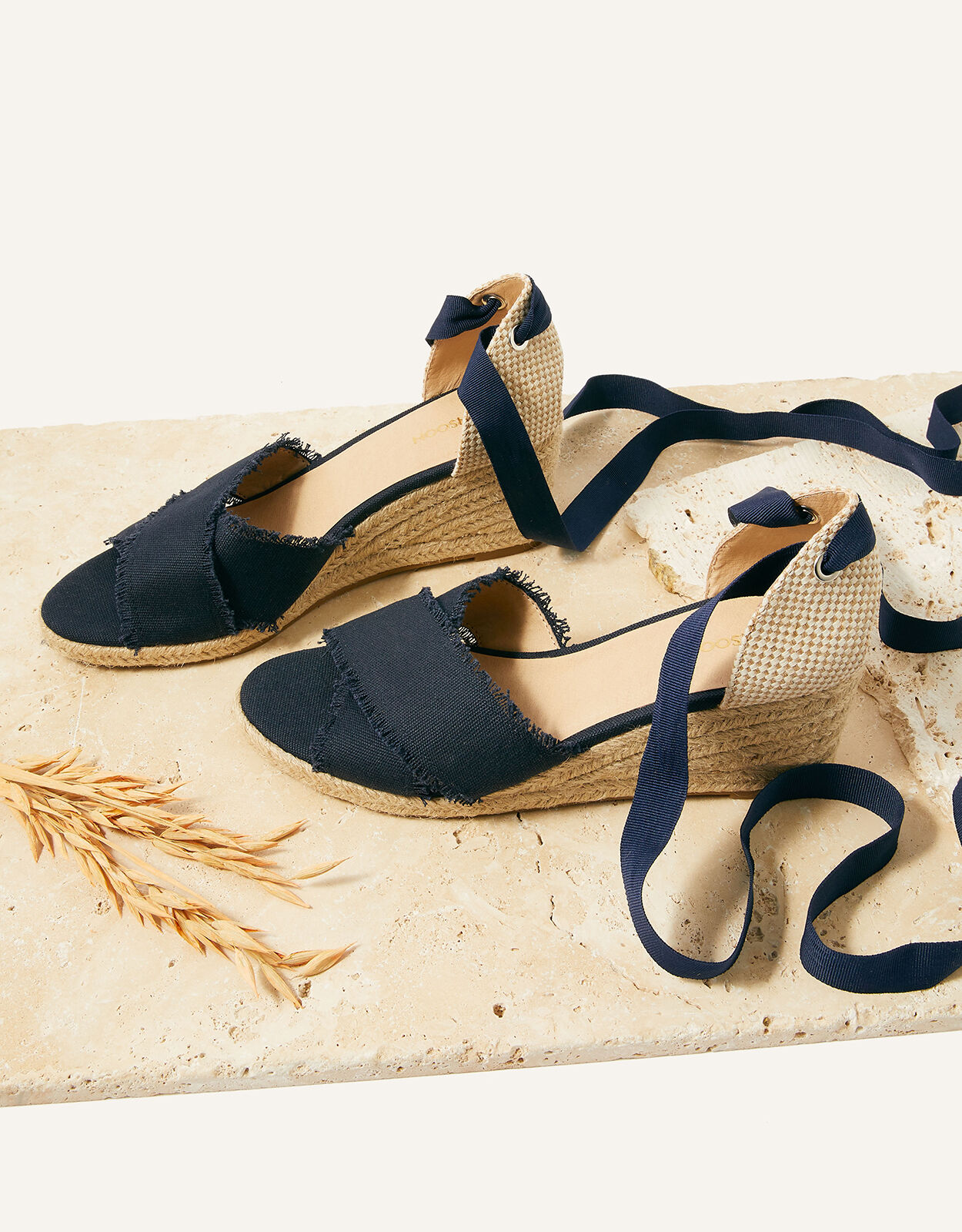 Tie Up Espadrille Wedges Blue
