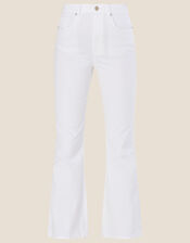 Flared Denim Jeans with Sustainable Cotton, Ivory (IVORY), large