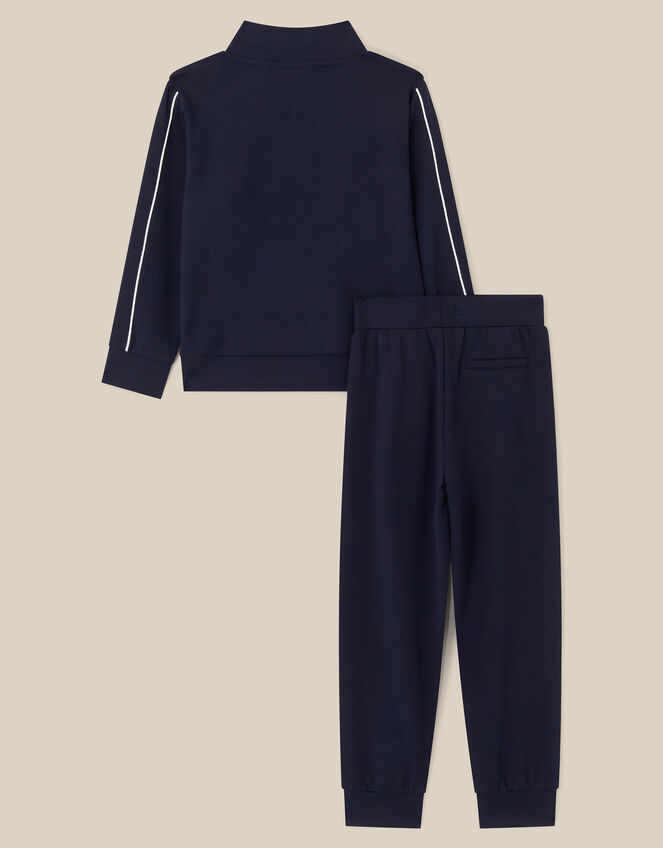 Logo Half Zip Sweatshirt & Joggers Set, Blue (NAVY), large