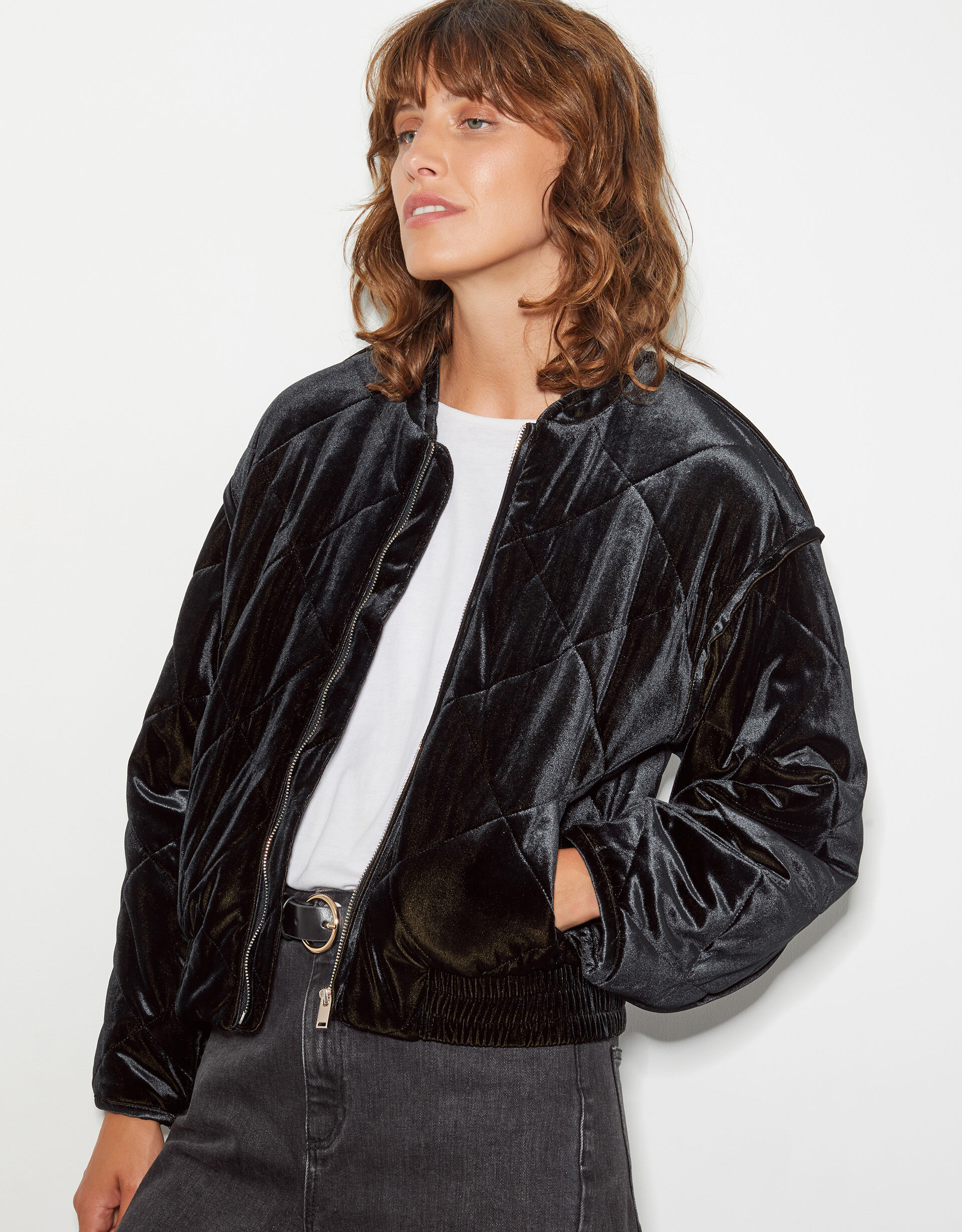 Violet Velvet Bomber Jacket Blue Women s Jackets Monsoon UK