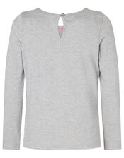 XMAS Sequin Flamingo Long Sleeve Top, Grey (GREY), large