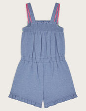 Embroidered Jersey Playsuit, Blue (BLUE), large