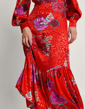 Esme Floral Tea Dress, Red (RED), large