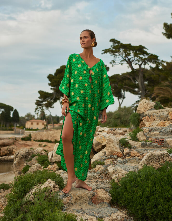 Sundress Leandre Kaftan Maxi Dress, Green (GREEN), large