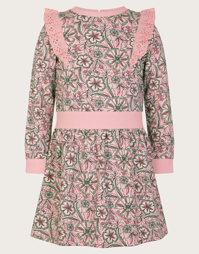 Scorched Paisley Print Dress, Pink (PINK), large