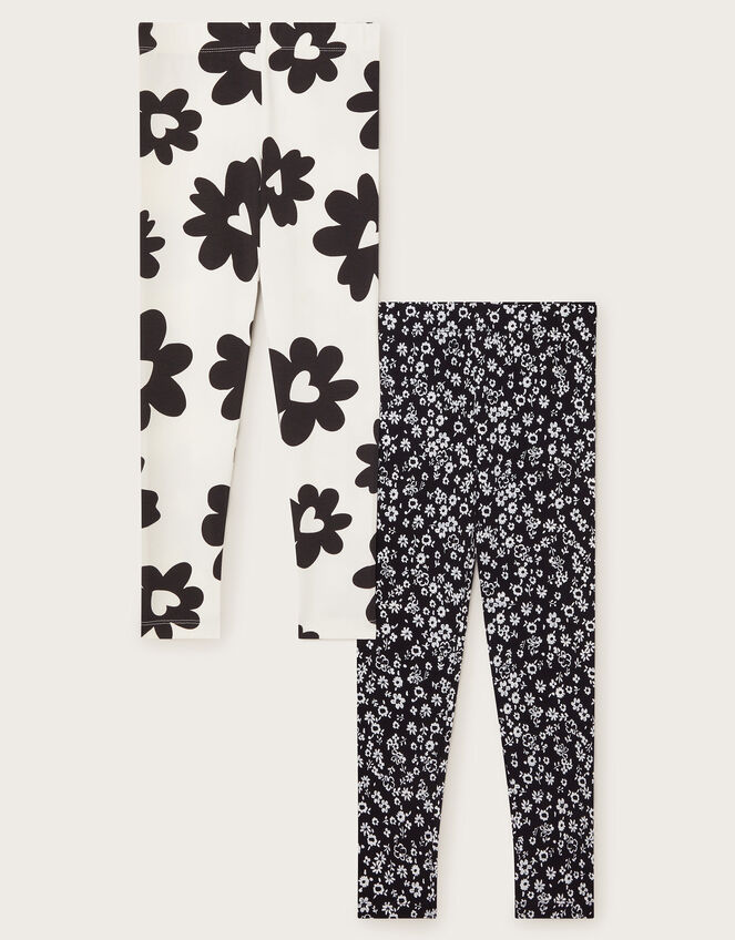 2-Pack Floral Leggings, Black (BLACK), large