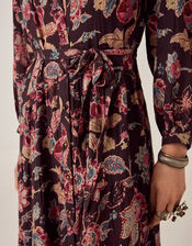 Maison Hotel Louise Paisley Print Maxi Dress, Black (BLACK), large