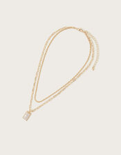 Moonstone Charm Layered Necklace, , large