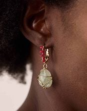 Gas Bijoux Gold-Plated Fluorine Gemstone Beaded Earrings, , large