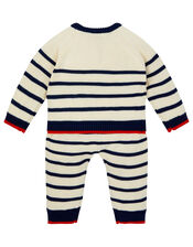 Newborn Boat and Stripe Knit Set, Blue (NAVY), large