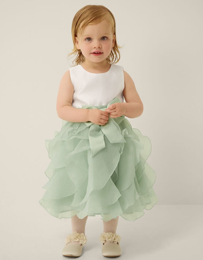 Baby Lace Cancan Ruffle Dress, Green (SAGE), large
