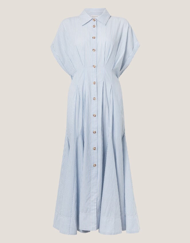 Dory Stripe Midi Shirt Dress, Blue (BLUE), large