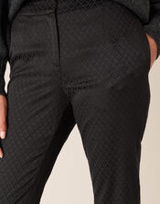 Slim Jacquard Trousers, Black (BLACK), large