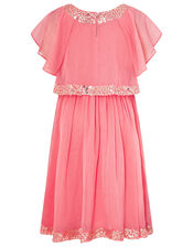 Meghan Sequin Party Dress, Orange (CORAL), large