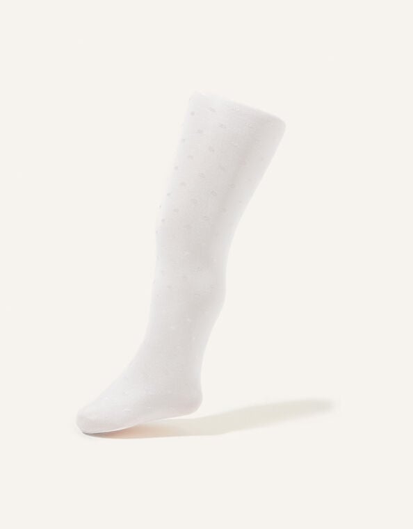 Baby Bridal Spot Tights, White (WHITE), large