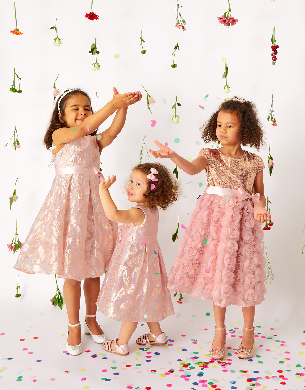 Baby Feather Jacquard Dress Pink