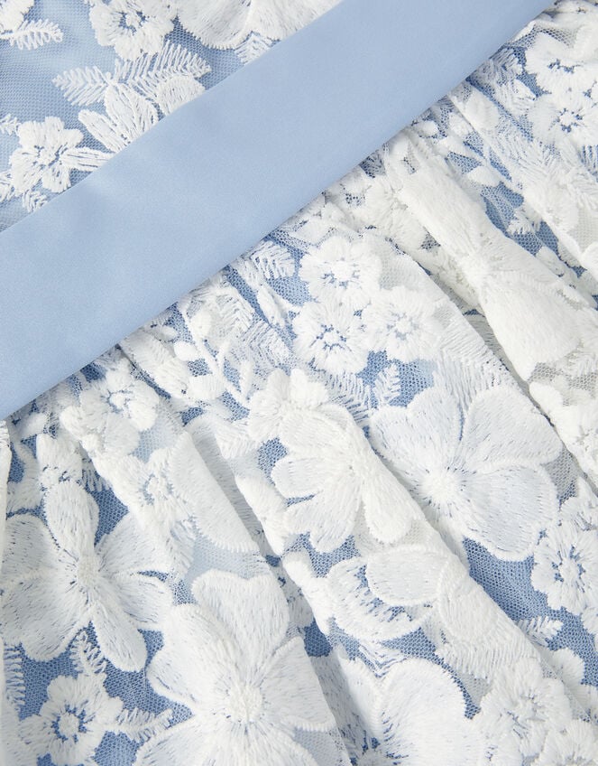 Felicity Floral Embroidered Mesh Dress, Blue (PALE BLUE), large