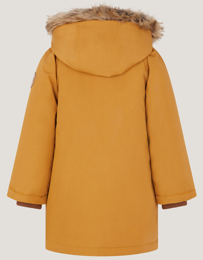 Hooded Parka Coat, Yellow (MUSTARD), large
