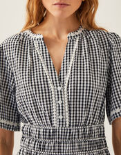 Gina Gingham Maxi Dress, Black (BLACK), large