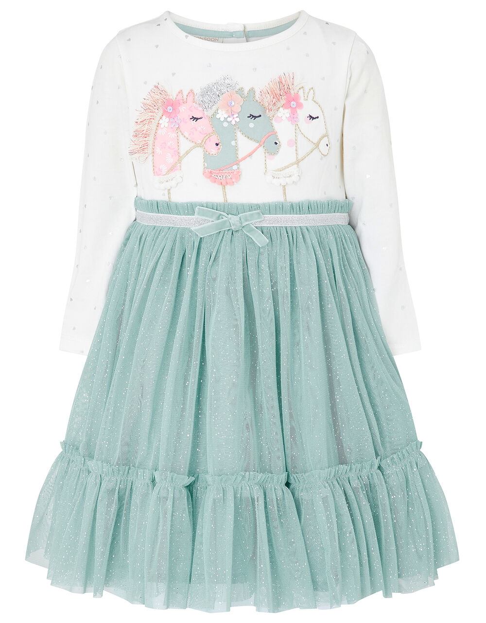 Terry Stuff Mid-Season  Dress For Baby Girl In Unicorn Print main image 0