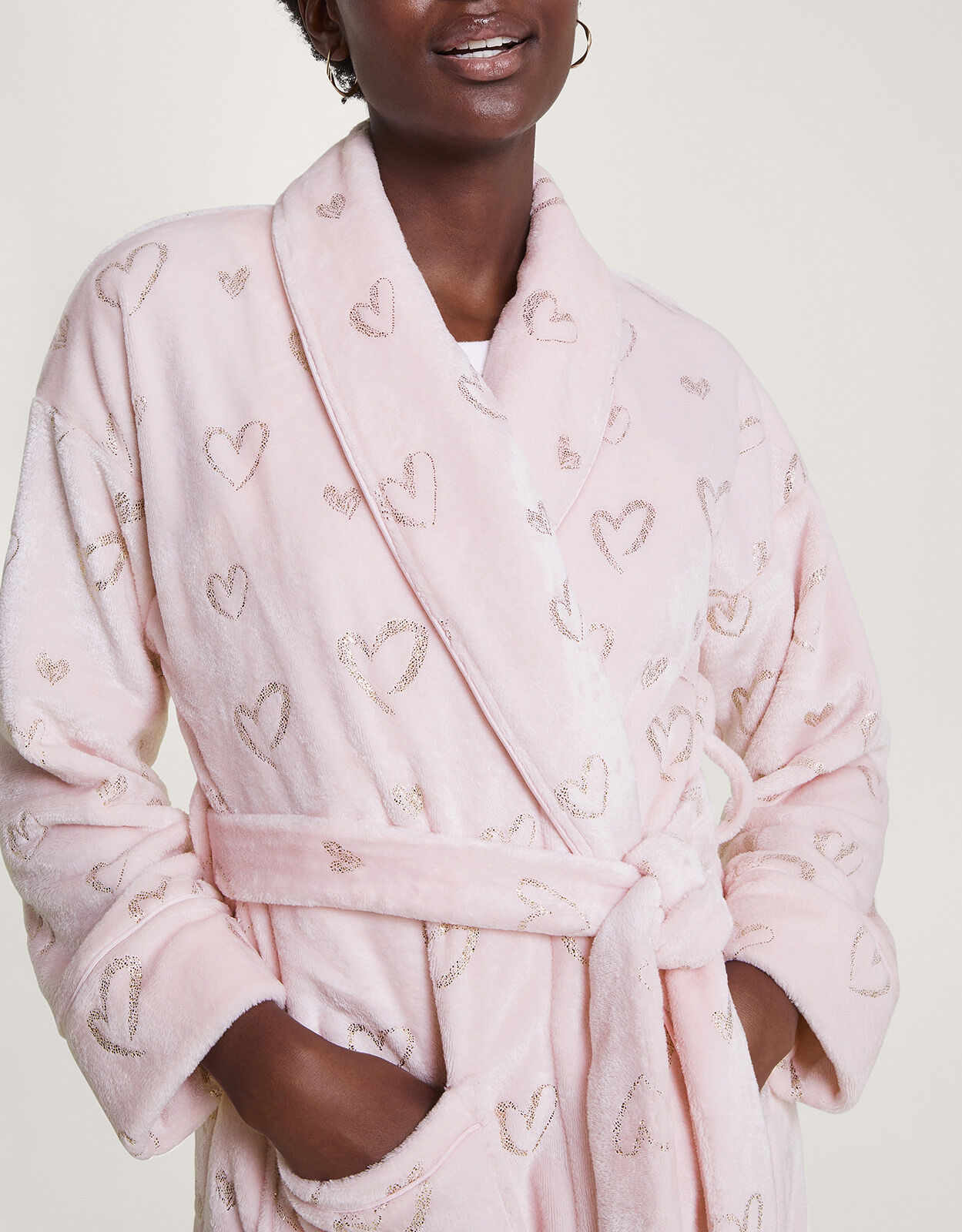 Pink heart dressing gown cheap