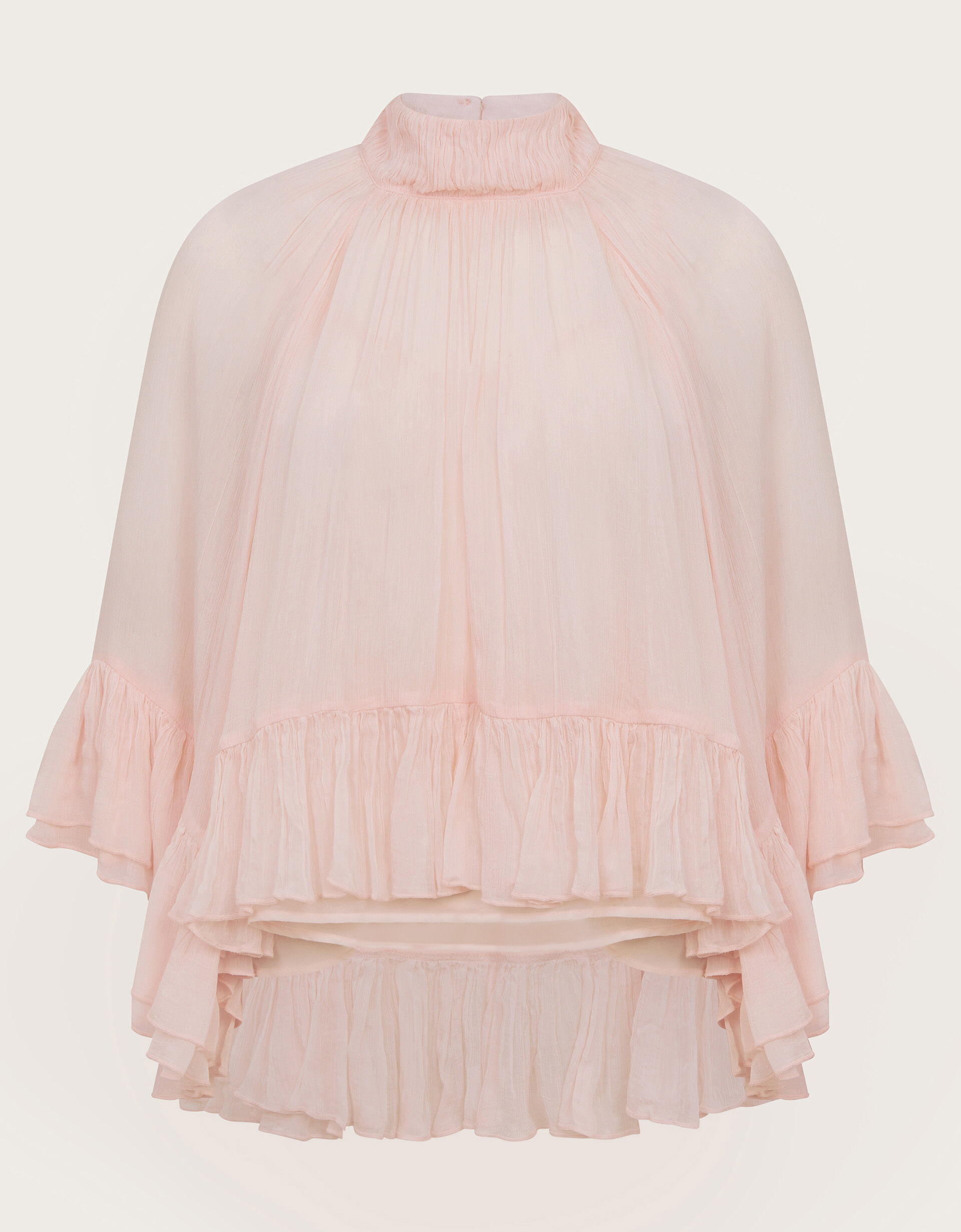 Renee Crinkle Ruffle Top Pink
